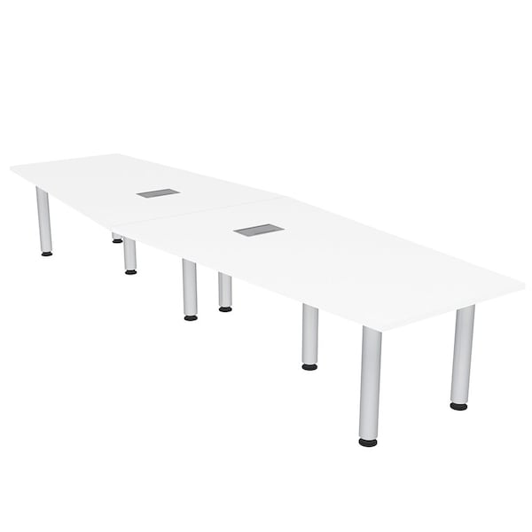45 in W, 120 in L, 29 in H, Engineered Wood Top, White